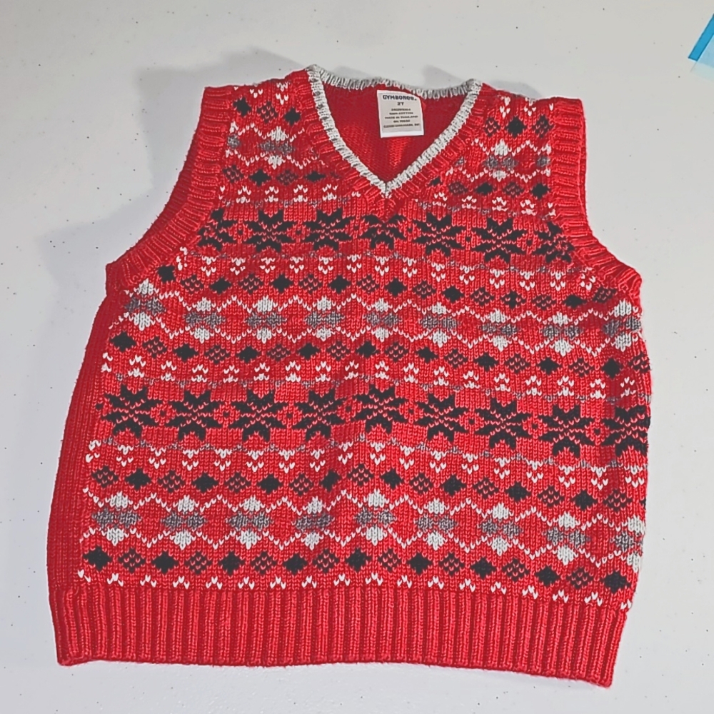 Gymboree Holiday Classics Family Snowflake Sweater Vest Size 2T Appletone  EUC